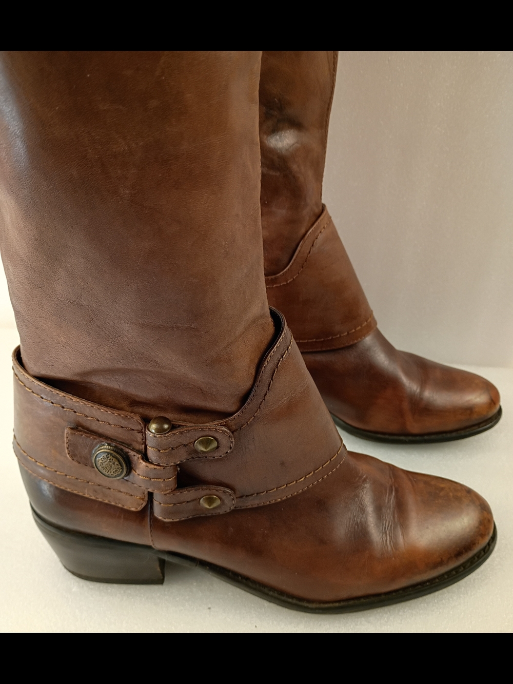 Artur Chiang Women’s Brown Leather Knee High Riding Boots Size 8 Side Zip... - Picture 5 of 9